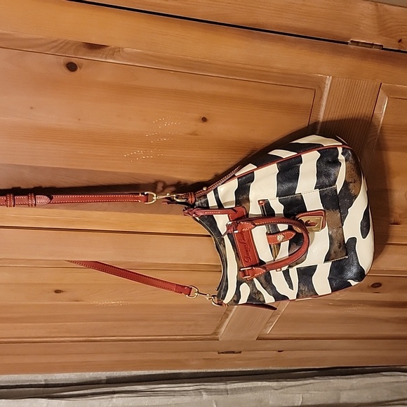 Dooney & Bourke Zebra Print Crossbody Bag with Red Accents - Picture 11 of 11